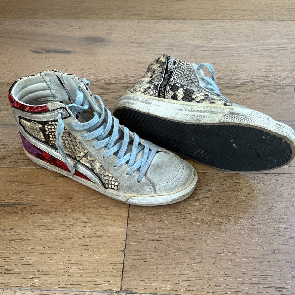 Golden Goose high top Snake Print Sneakers - Picture 3 of 3